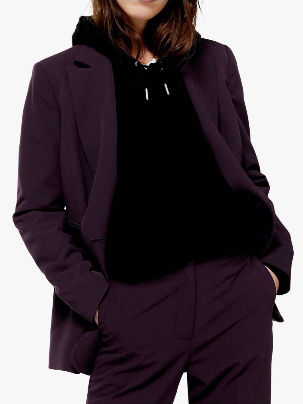 Topshop Dark Plum Tailored Blazer
